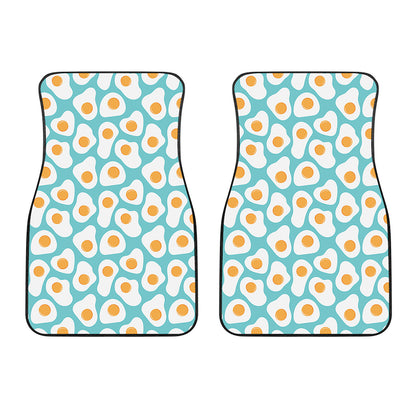 Blue Fried Eggs Pattern Print Front Car Floor Mats