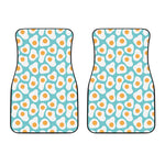 Blue Fried Eggs Pattern Print Front Car Floor Mats