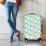 Blue Fried Eggs Pattern Print Luggage Cover