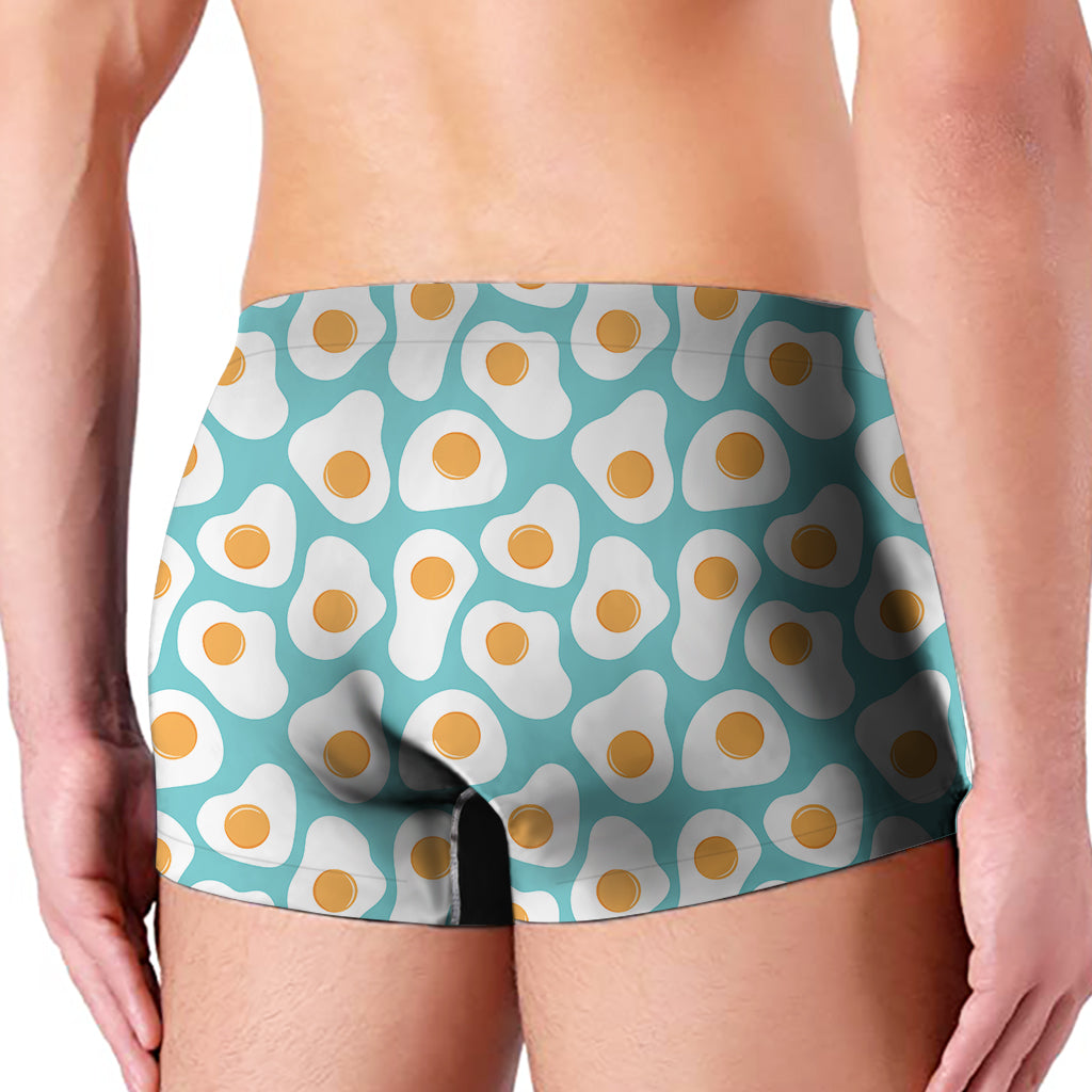 Blue Fried Eggs Pattern Print Men's Boxer Briefs