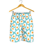 Blue Fried Eggs Pattern Print Men's Shorts