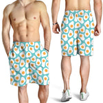 Blue Fried Eggs Pattern Print Men's Shorts