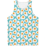 Blue Fried Eggs Pattern Print Men's Tank Top