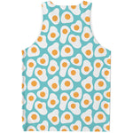 Blue Fried Eggs Pattern Print Men's Tank Top