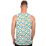 Blue Fried Eggs Pattern Print Men's Tank Top