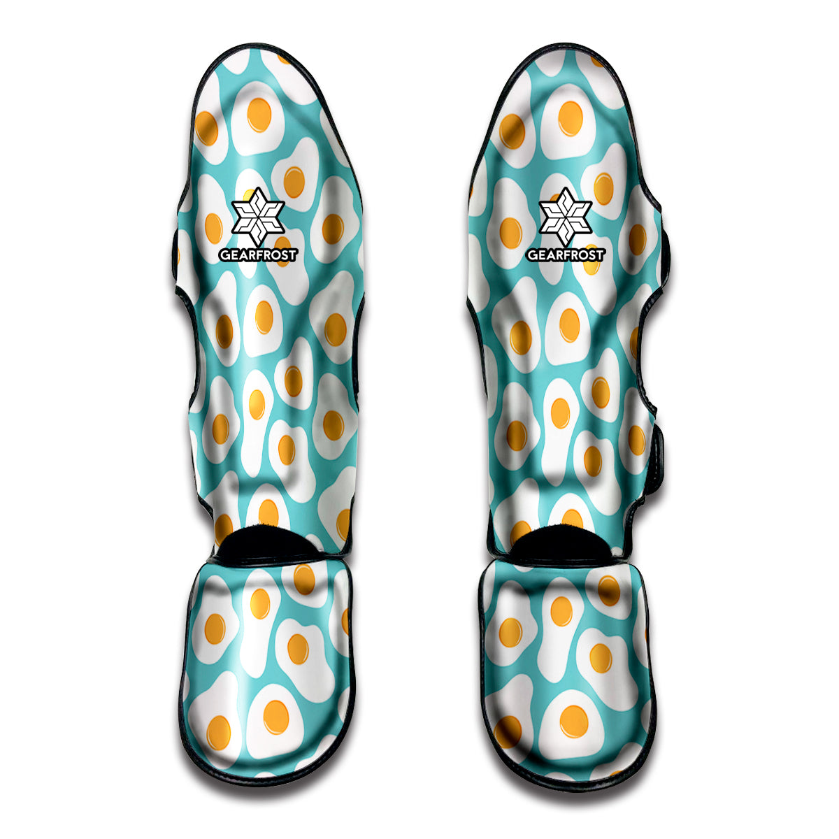 Blue Fried Eggs Pattern Print Muay Thai Shin Guard