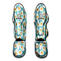 Blue Fried Eggs Pattern Print Muay Thai Shin Guards