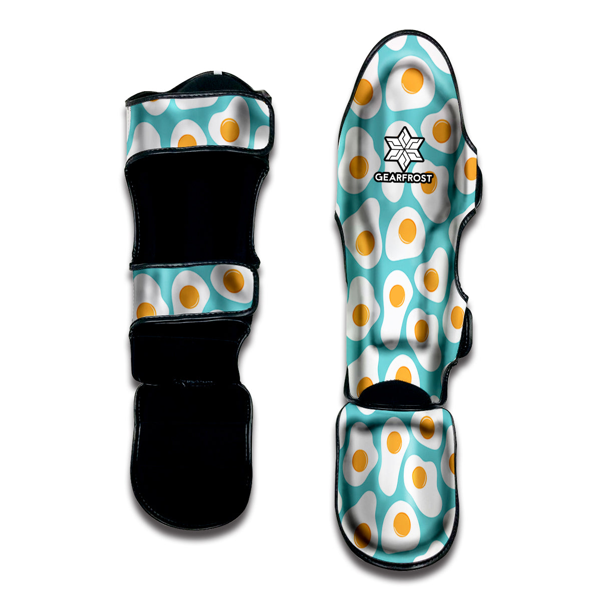 Blue Fried Eggs Pattern Print Muay Thai Shin Guard