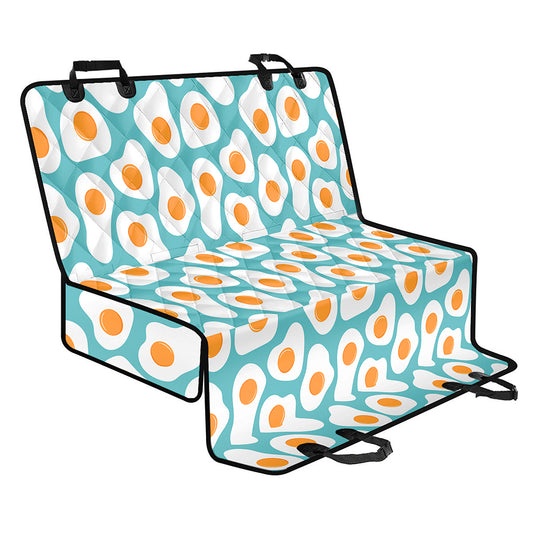 Blue Fried Eggs Pattern Print Pet Car Back Seat Cover