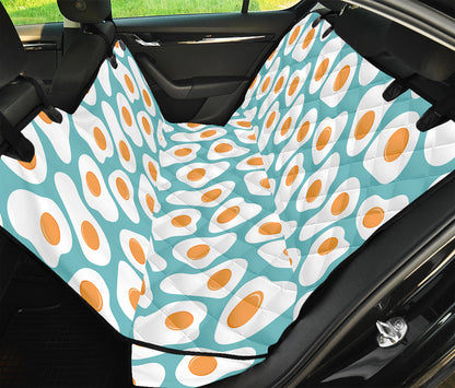 Blue Fried Eggs Pattern Print Pet Car Back Seat Cover