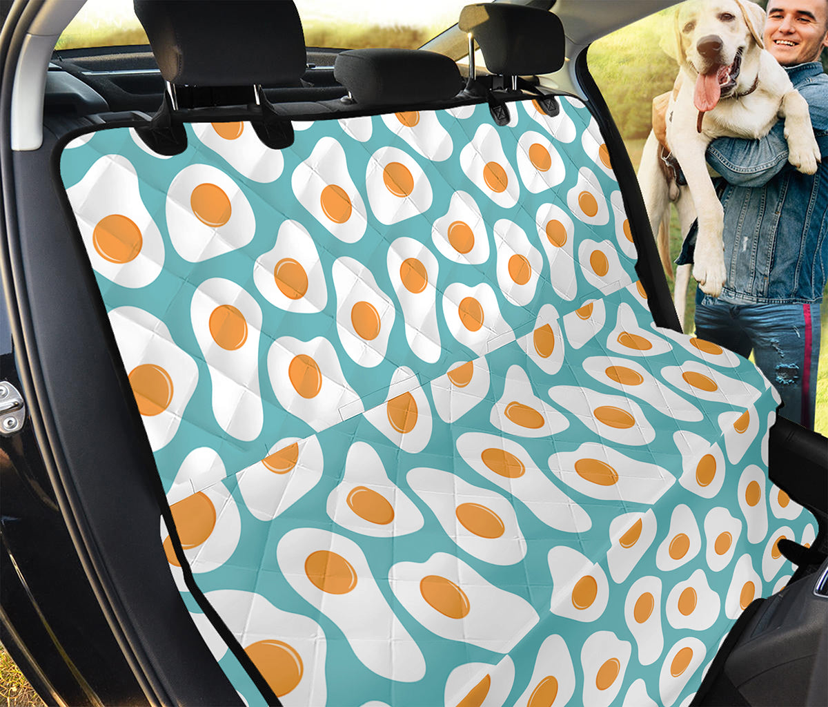 Blue Fried Eggs Pattern Print Pet Car Back Seat Cover