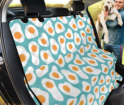 Blue Fried Eggs Pattern Print Pet Car Back Seat Cover