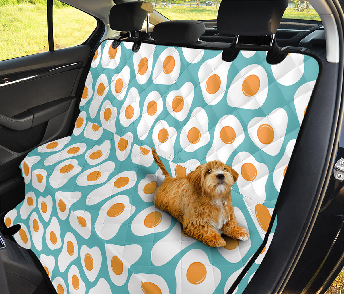 Blue Fried Eggs Pattern Print Pet Car Back Seat Cover