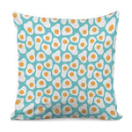 Blue Fried Eggs Pattern Print Pillow Cover