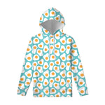 Blue Fried Eggs Pattern Print Pullover Hoodie