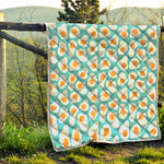 Blue Fried Eggs Pattern Print Quilt