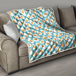 Blue Fried Eggs Pattern Print Quilt