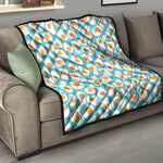 Blue Fried Eggs Pattern Print Quilt
