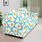 Blue Fried Eggs Pattern Print Sofa Cover