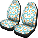 Blue Fried Eggs Pattern Print Universal Fit Car Seat Covers