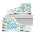 Blue Fried Eggs Pattern Print White High Top Sneakers
