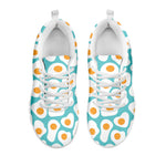 Blue Fried Eggs Pattern Print White Sneakers