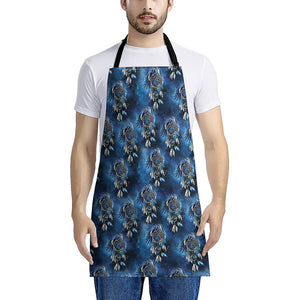 Blue Galaxy Dream Catcher Pattern Print Apron