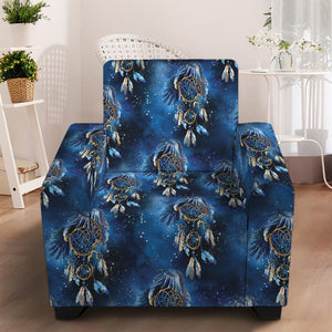 Blue Galaxy Dream Catcher Pattern Print Armchair Slipcover