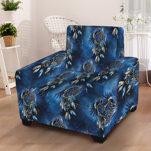 Blue Galaxy Dream Catcher Pattern Print Armchair Slipcover