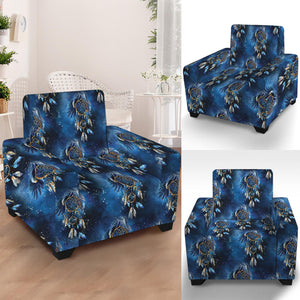 Blue Galaxy Dream Catcher Pattern Print Armchair Slipcover