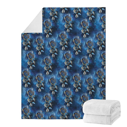 Blue Galaxy Dream Catcher Pattern Print Blanket