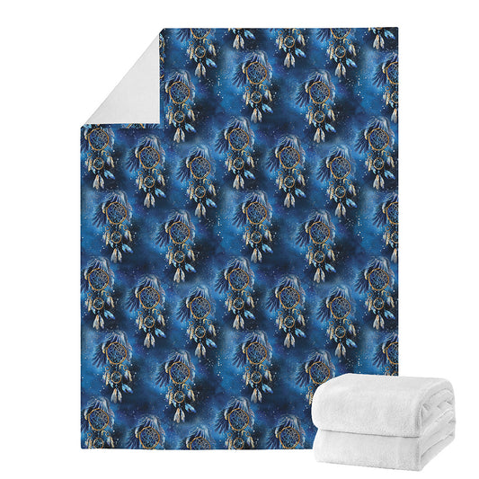 Blue Galaxy Dream Catcher Pattern Print Blanket