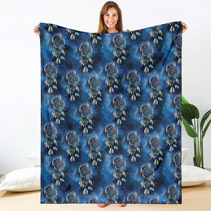 Blue Galaxy Dream Catcher Pattern Print Blanket