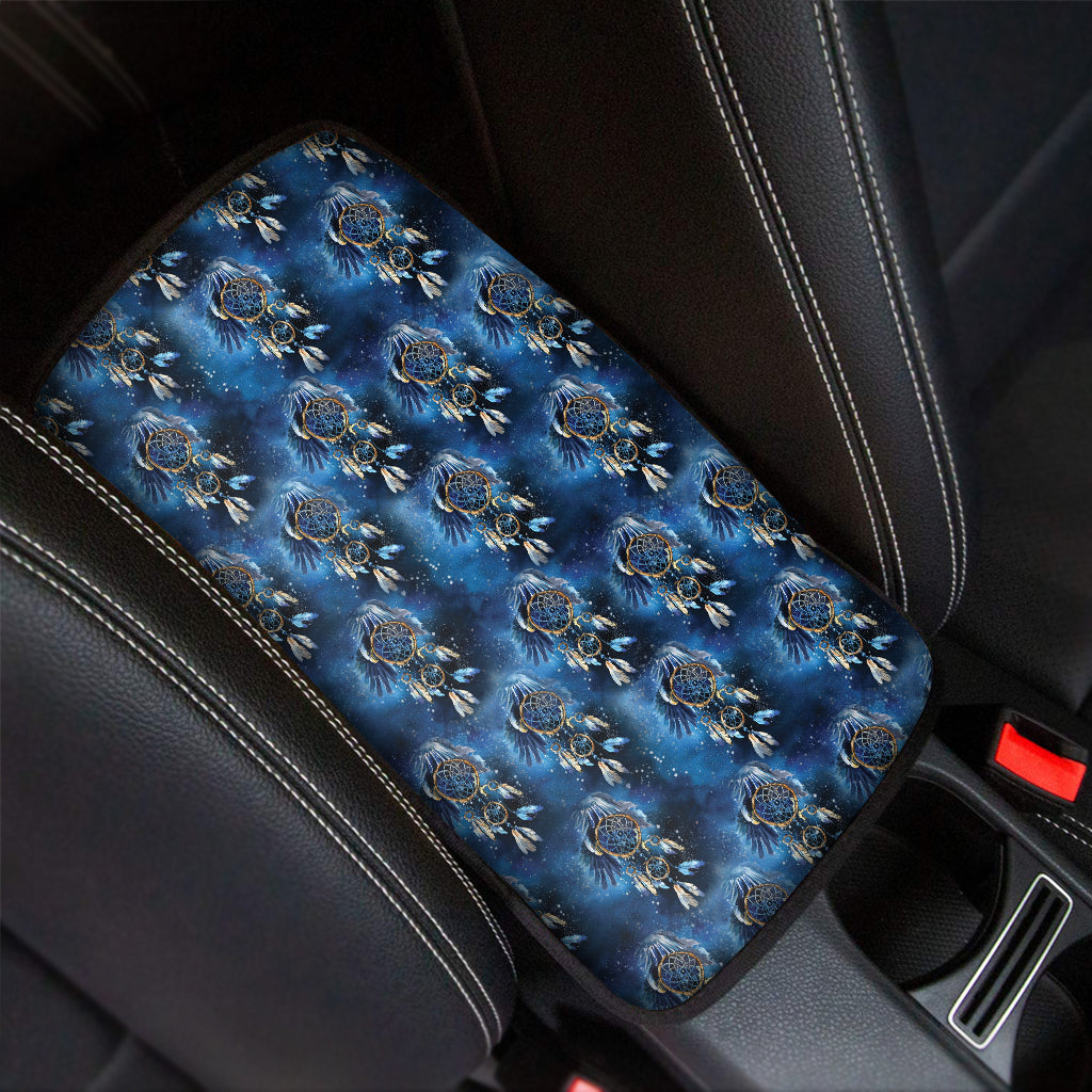 Blue Galaxy Dream Catcher Pattern Print Car Center Console Cover