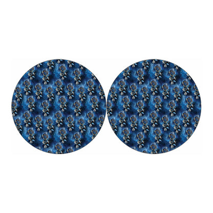 Blue Galaxy Dream Catcher Pattern Print Car Coasters