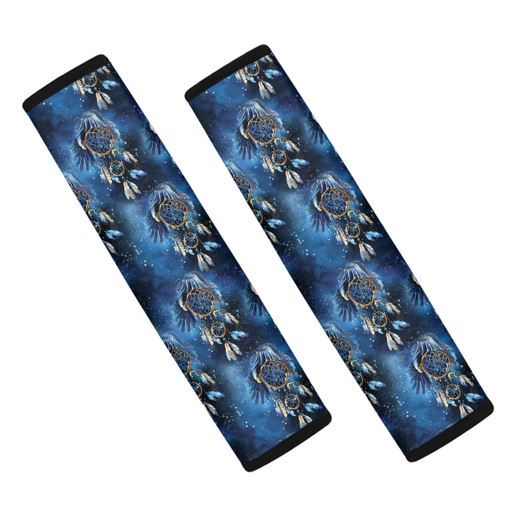 Blue Galaxy Dream Catcher Pattern Print Car Seat Belt Covers