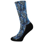 Blue Galaxy Dream Catcher Pattern Print Crew Socks