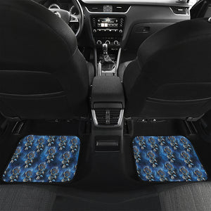 Blue Galaxy Dream Catcher Pattern Print Front and Back Car Floor Mats