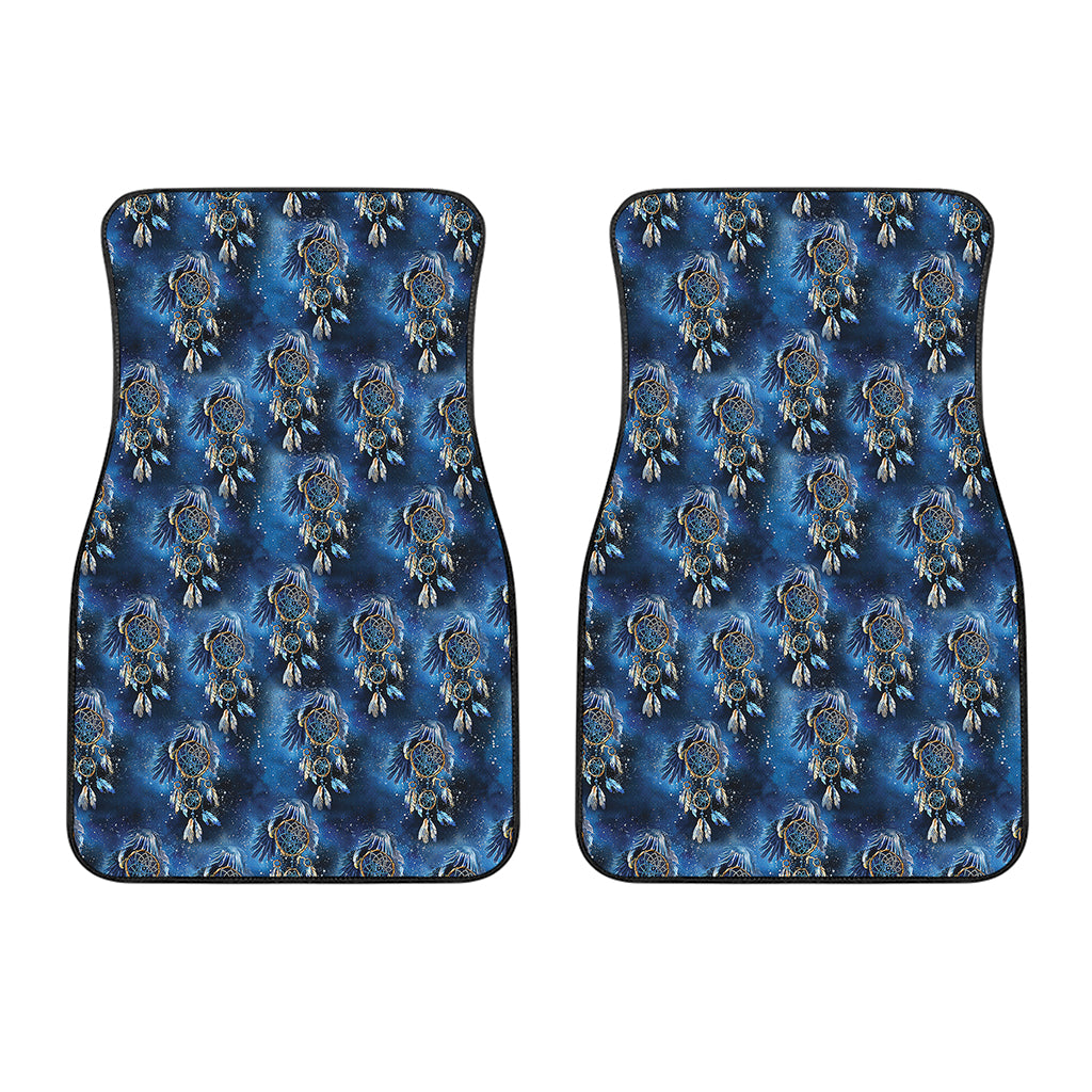 Blue Galaxy Dream Catcher Pattern Print Front Car Floor Mats