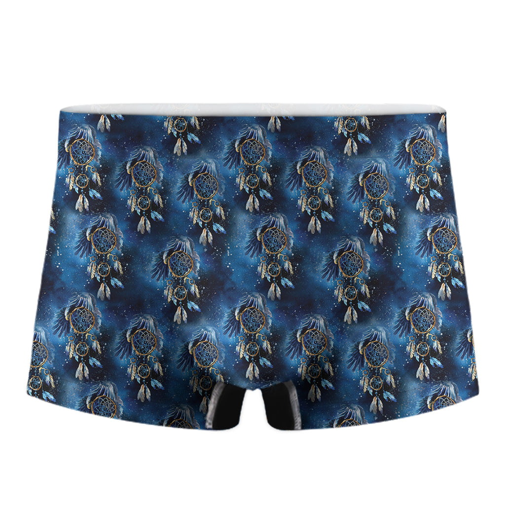 Blue Galaxy Dream Catcher Pattern Print Men's Boxer Briefs