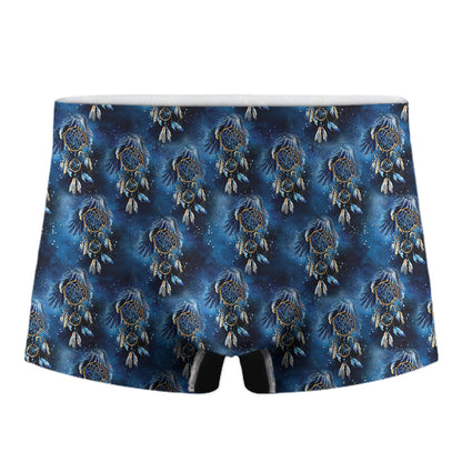 Blue Galaxy Dream Catcher Pattern Print Men's Boxer Briefs