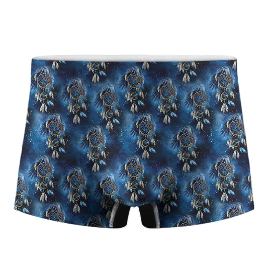 Blue Galaxy Dream Catcher Pattern Print Men's Boxer Briefs
