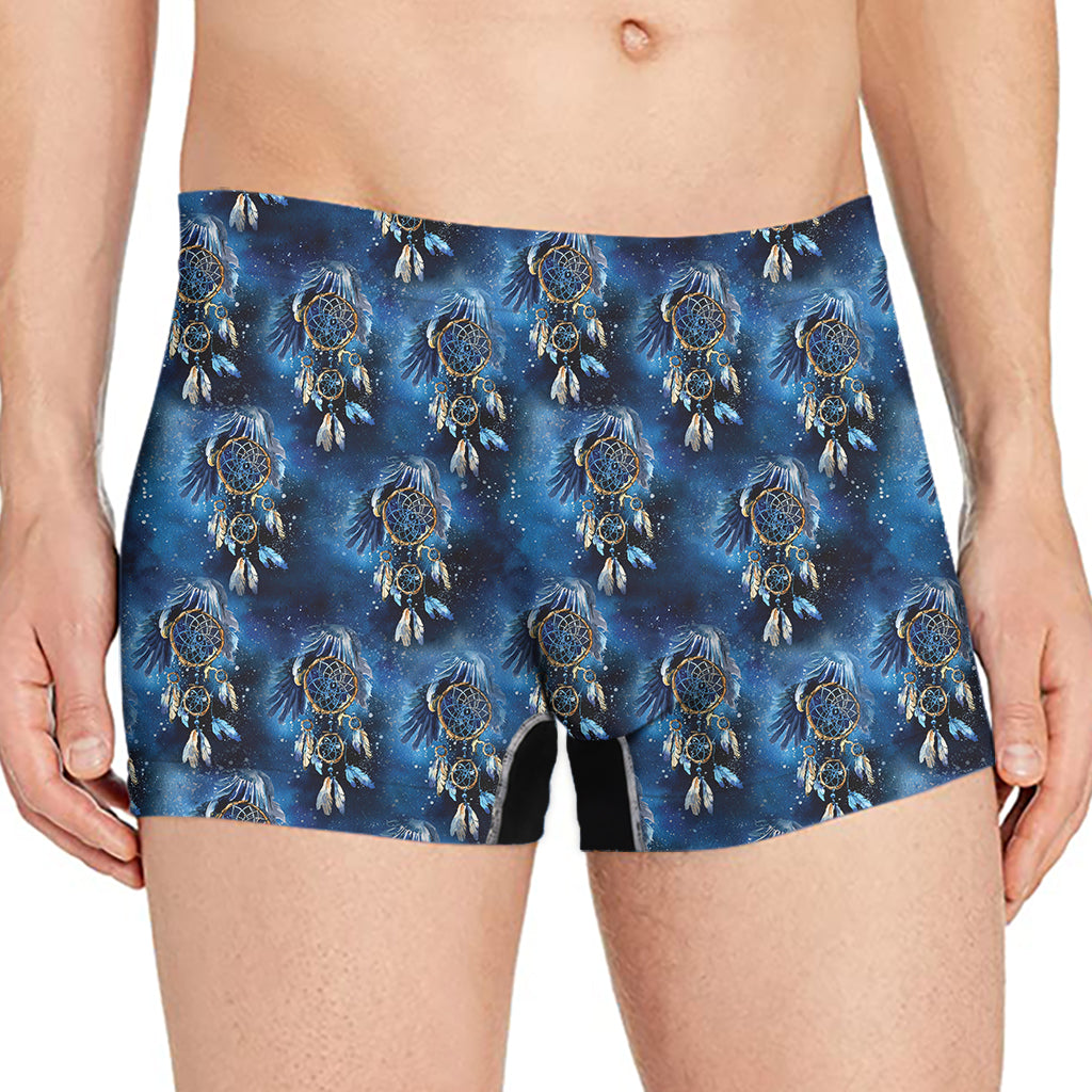Blue Galaxy Dream Catcher Pattern Print Men's Boxer Briefs