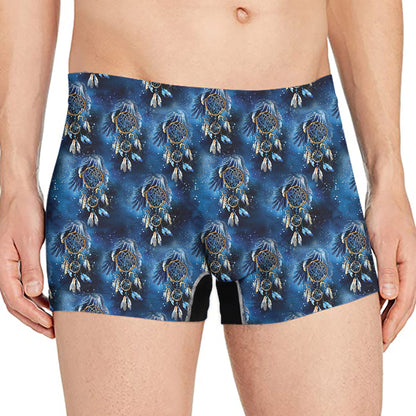 Blue Galaxy Dream Catcher Pattern Print Men's Boxer Briefs