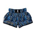 Blue Galaxy Dream Catcher Pattern Print Muay Thai Boxing Shorts
