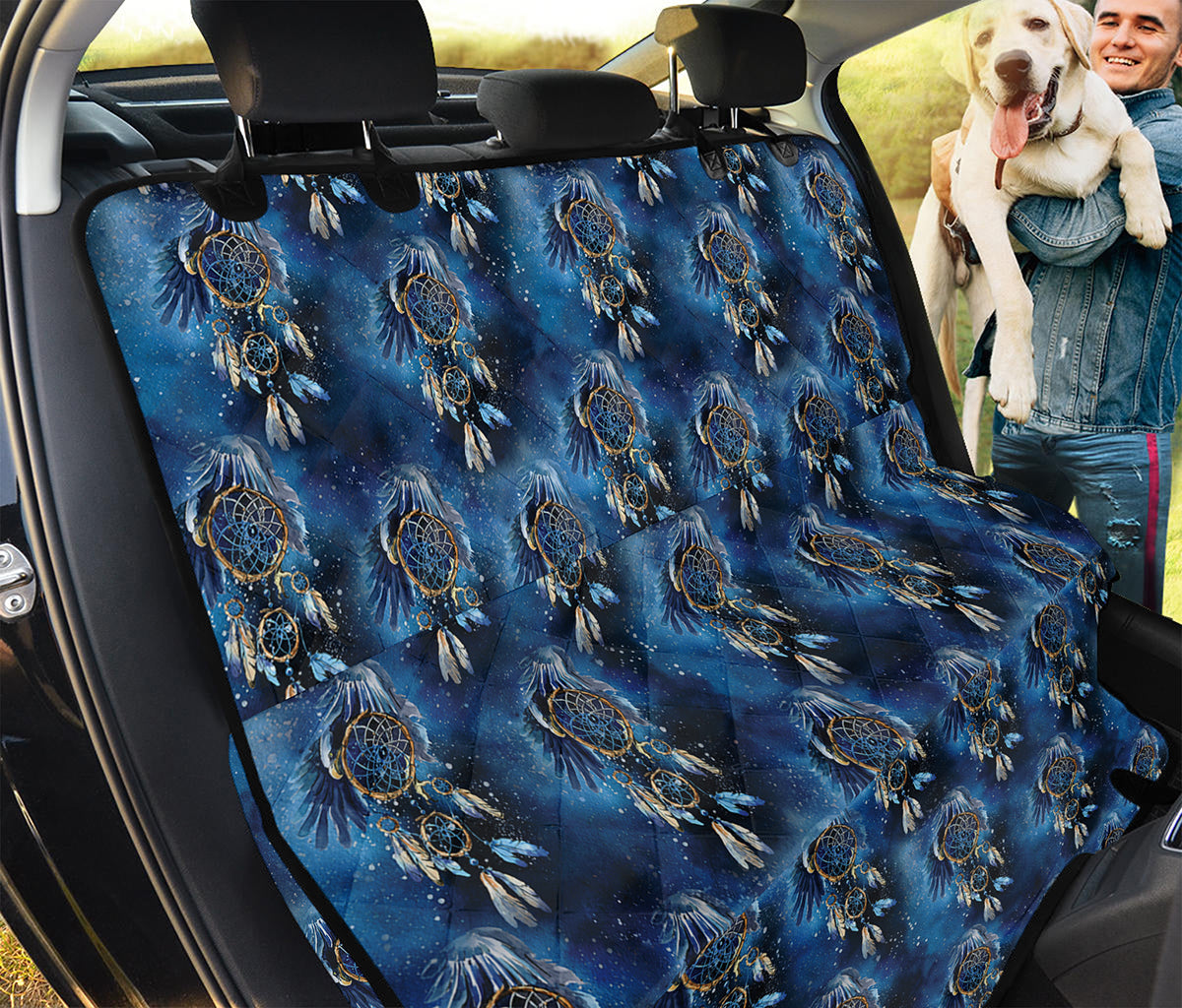 Blue Galaxy Dream Catcher Pattern Print Pet Car Back Seat Cover