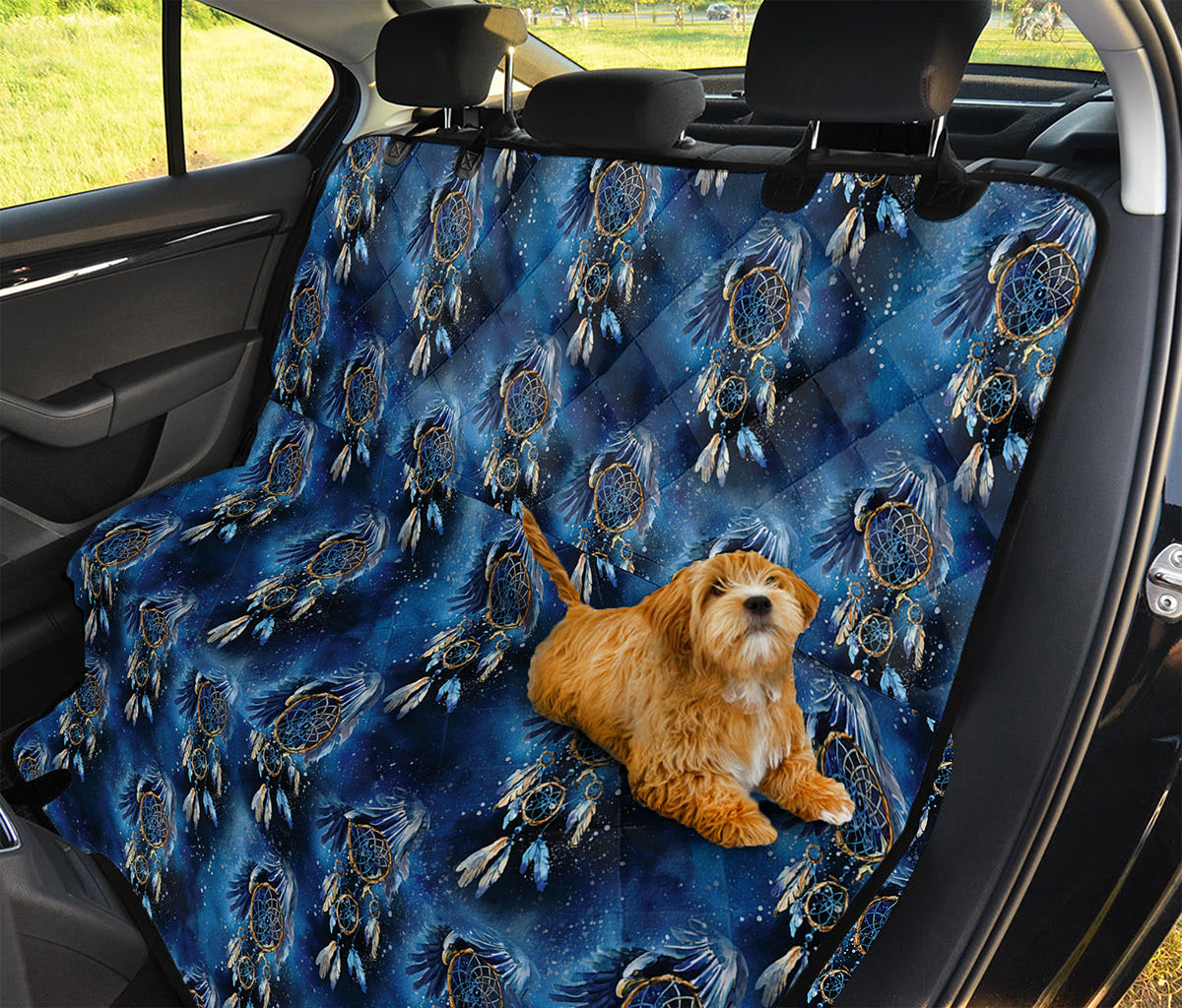 Blue Galaxy Dream Catcher Pattern Print Pet Car Back Seat Cover