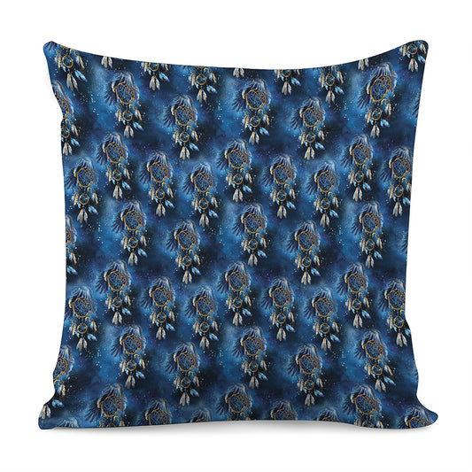 Blue Galaxy Dream Catcher Pattern Print Pillow Cover