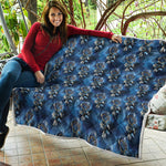 Blue Galaxy Dream Catcher Pattern Print Quilt