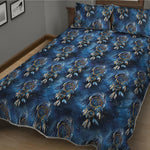 Blue Galaxy Dream Catcher Pattern Print Quilt Bed Set